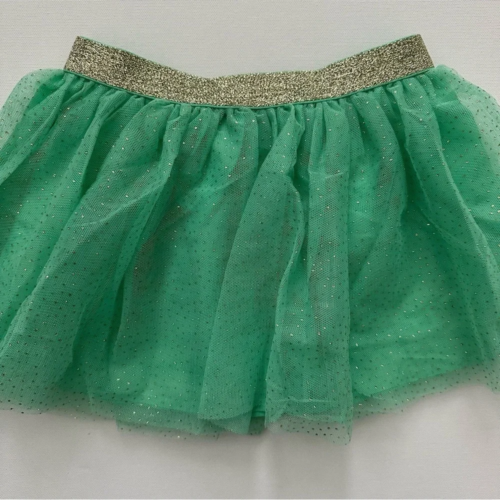 Green and Gold Toddler Girl Tutu Skirt Size 4T